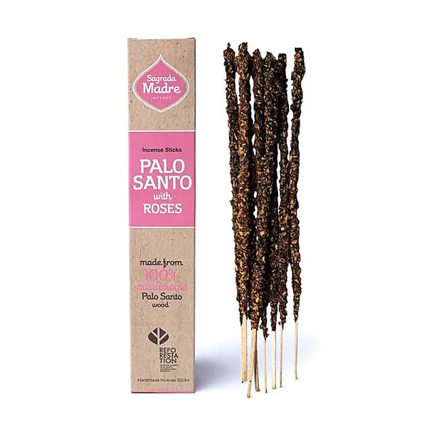 Incenso naturale a bastoncino fatto a mano Palo Santo con Rosa