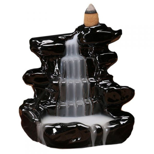 Brucia incenso fontana a riflusso in ceramica a cascata